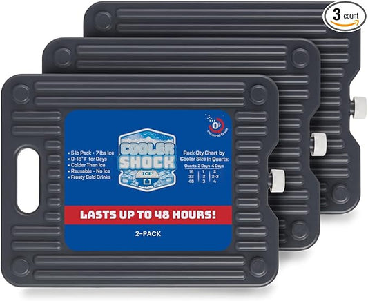 Cooler Shock Ice Packs - Reusable, Premium, Large Pack and Lunch Set for Long Term Use - Cools Faster Than Ice - Cooler Accessories