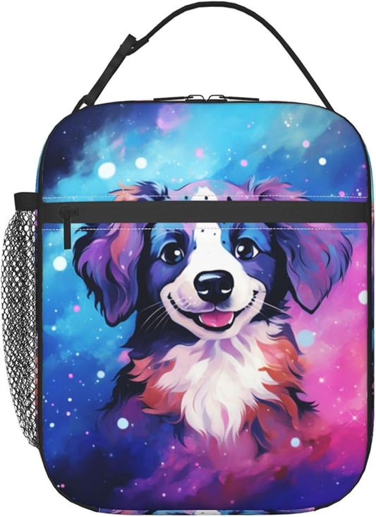 Galaxy Dog Printed Lunch Box for Kids Boys Girls, Cute Dog Animals Insulated Lunch Bag for Women Men, Leakproof Durable Lunch Cooler for School Work Picnic