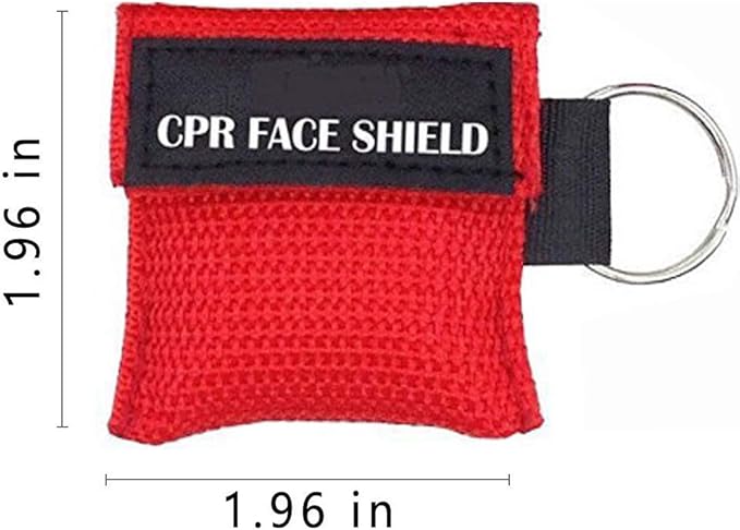 Pack of 5pcs CPR Face Shield Mask Keychain Ring First Aid Kit CPR Face Shields for First Aid or CPR Training (Red-5)