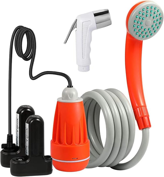KEDSUM Portable Shower, Portable Camp Shower Pump with Rechargeable Battery, Portable Shower for Camping, Portable Outdoor Shower Head for Camping, Hiking, Traveling(+ Handheld Sprayer)