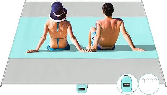 AlphaBeing Beach Blanket – Oversized 84"x84" Sandproof, Waterproof, Quick-Dry Mat for 1–7 Adults