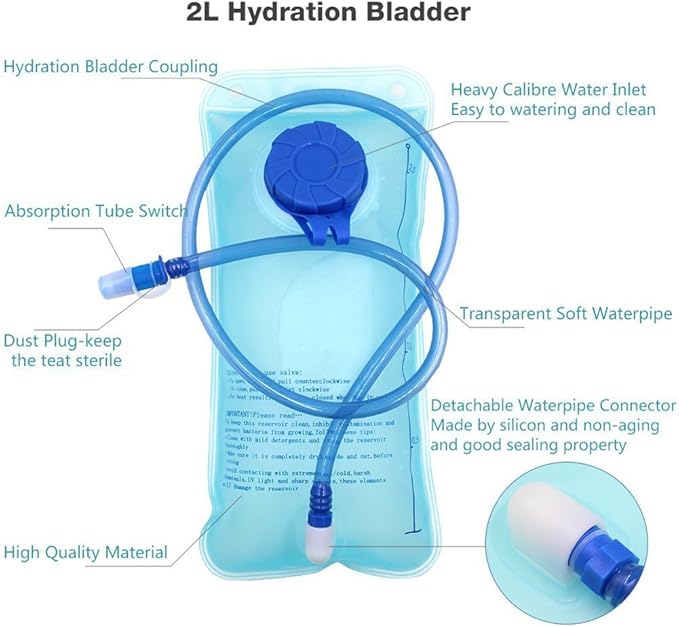 Monvecle Hydration Pack Water Rucksack Backpack Bladder Bag Cycling Bicycle Bike/Hiking Climbing Pouch + 2L Hydration Bladder