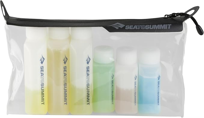Sea to Summit TravellingLight Clear Zip Pouch with Travel Bottles, TSA Approved Toiletry Kit