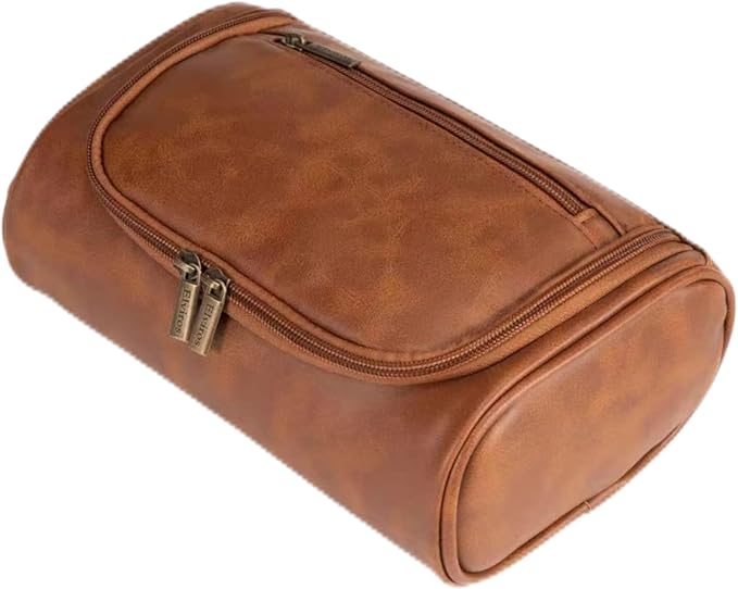 Personalized Small Toiletry Bag for Men,Premium Quality Durable and Stylish Travel Organizer for Travel, Grooming and Personal Care,Waterproof Leather Dopp Kit Gift for Father's Day