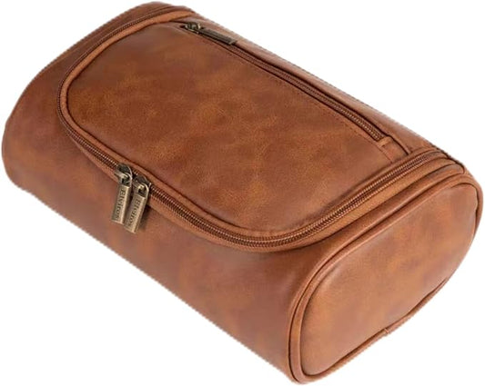 Personalized Small Toiletry Bag for Men,Premium Quality Durable and Stylish Travel Organizer for Travel, Grooming and Personal Care,Waterproof Leather Dopp Kit Gift for Father's Day