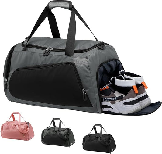 HUA ANGEL Waterproof Gym Bag with Shoe & Wet Compartment Large Capacity Sports Duffel Bag Men Women Travel Fitness Workout