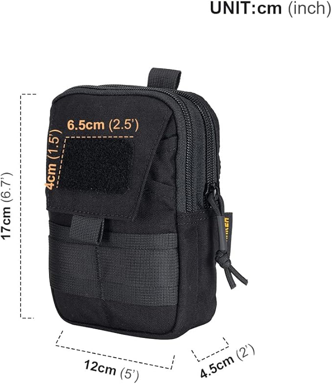 EXCELLENT ELITE SPANKER Tactical Molle EDC Pouch Nylon Belt Waist Bag Camping Hiking Organizer with Cellphone Holster for iPhone 12Pro 12 11ProMax XsMax XR XS X 8Plus 8 7 6 Samsung Galaxy Note 9 S9