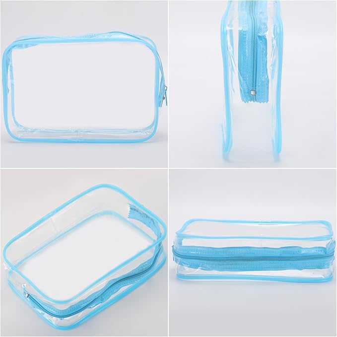 Tbestmax 10 Pack Clear Cosmetic Bags Makeup Bags Portable Waterproof TSA Approved Travel Toiletry Bags Organizer
