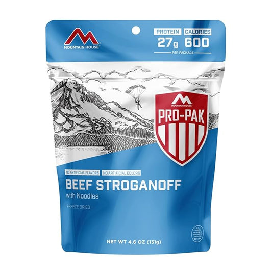 Mountain House Beef Stroganoff Pro-Pak Freeze Dried Backpacking & Camping Food 1 Serving
