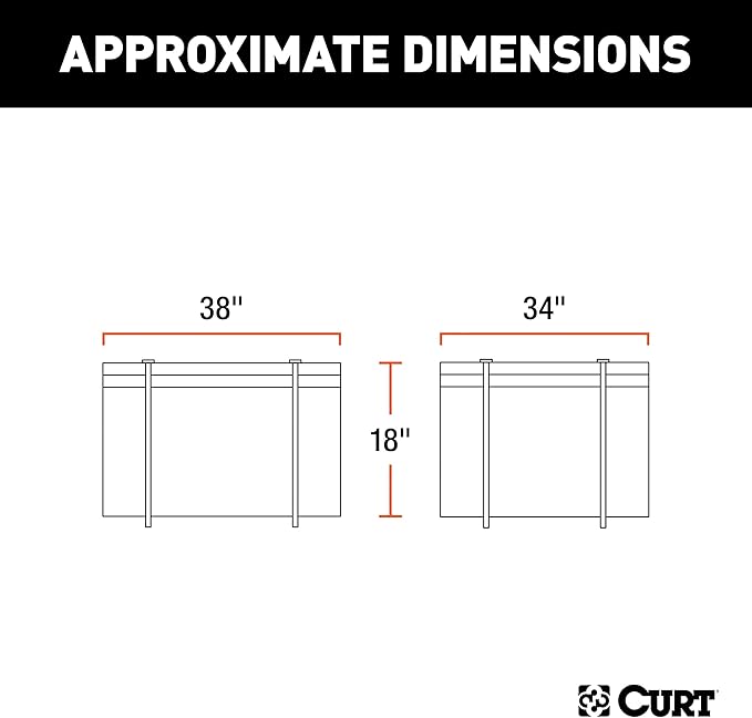 CURT 18220 38 x 34 x 18-Inch Weather-Resistant Black Vinyl Cargo Bag for Roof Basket