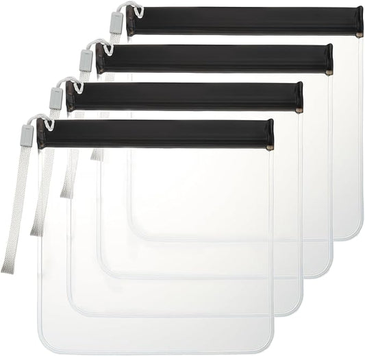 Clear Toiletry Bag, 4 Pack TSA Approved Security Travel Toiletry Bag Carry on Travel Accessories Bag Airport Airline Quart Size Bags Water Repellent Makeup Cosmetic Bag for Women