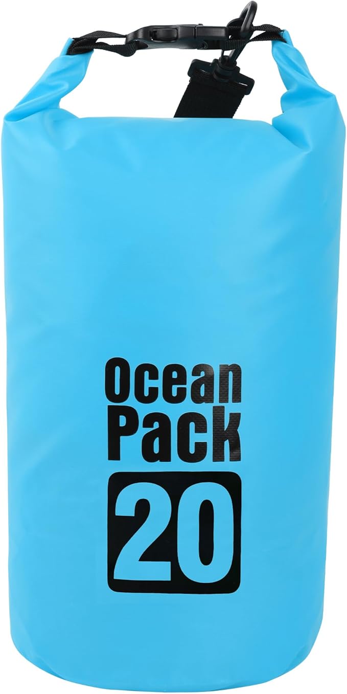 Dry Bag Waterproof for Women Men,20L Rolled Lightweight Dry Storage Bag Backpack with Phone Case for Travel,Swimming,Boating, Kayaking,Camping & Beach,Lake Blue