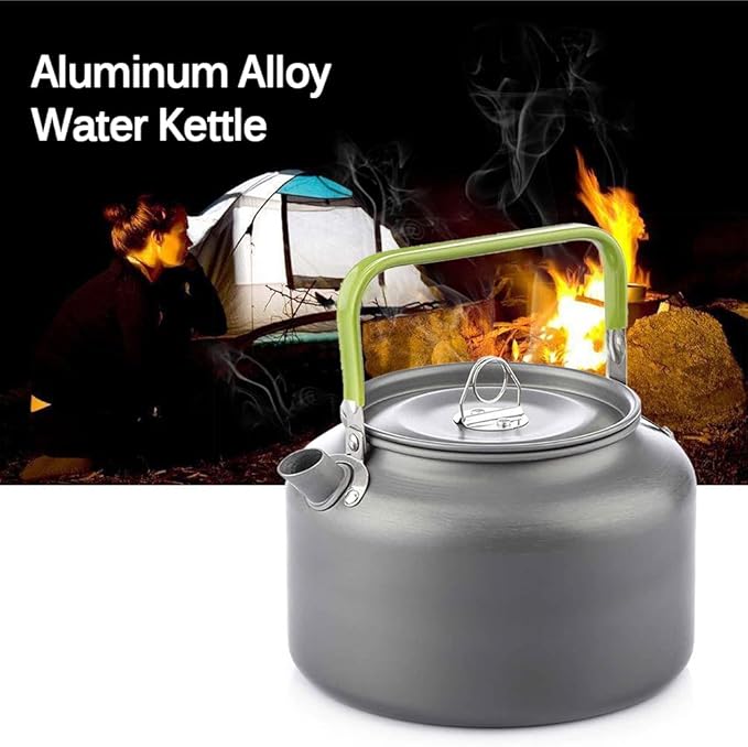 Lixada Camping Kettle 0.8L/1.2L/1.6L for Boiling Water, Coffee Pot Tea Kettle Aluminum Alloy Teapot with Silicon Handle Carry Bag for Hiking Outdoor Picnic