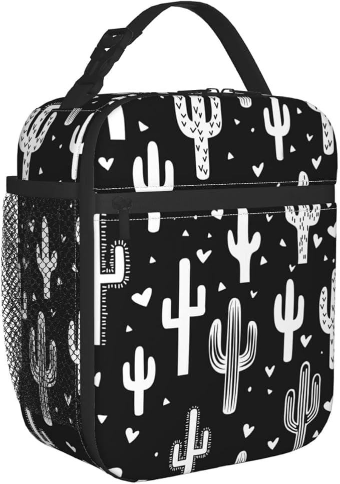 Fun Western Cactus Lunch Box Reusable Insulated Totes Lunch Bag Thermal Cooler For Boy Girls School Men Women Beach Picnic Travel