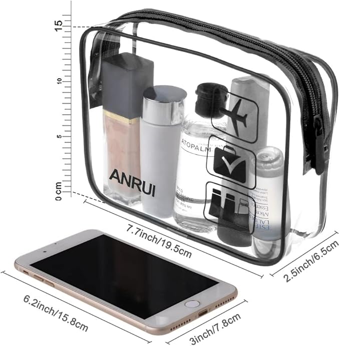 ANRUI Makeup Bags Clear Cosmetic Bag for Women Small Makeup Pouch for Girls/Kids Travel Toiletries Organizer Bags Waterproof Travel Liquids Storage Bags