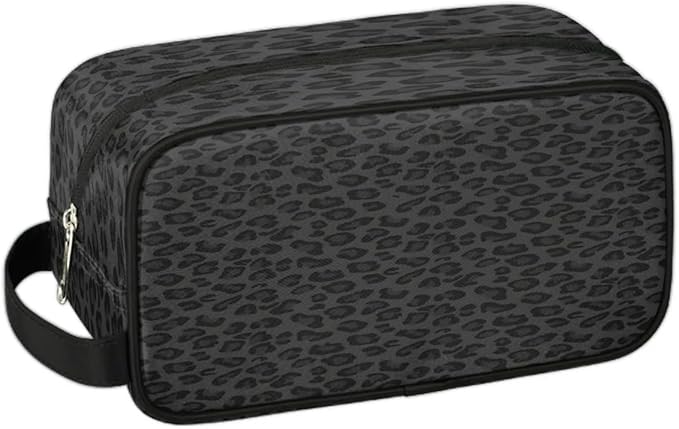Black Leopard Hanging Toiletry Bag,Travel Hygiene Kits for Boys Mens,Waterproof Makeup Carry-on Bags,Cosmetic Bag,TSA Approved Shave Dopp Kit for Toiletries Shower Bathroom Accessories Gifts
