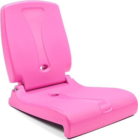 Step2 Folding Flip Seat, Lightweight Portable Outdoor Chair for Poolside, Camping, Beach, Boats, Tailgates, Durable Ground Chair with Back Support for Adults, Bright Pink