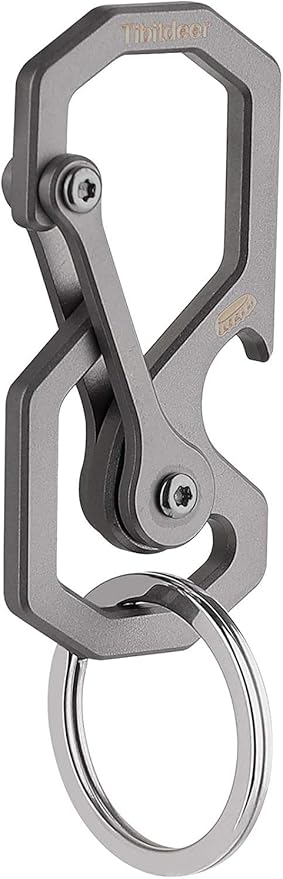 Titanium Keychain, Multifunctional Carabiner Clip Key chain Heavy Duty Car Key Organizer with Bottle Opener