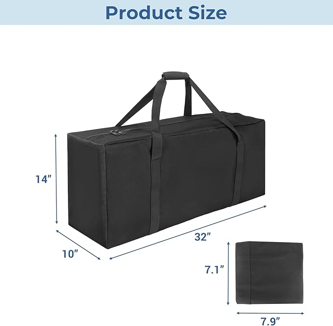 COOLBEBE 32" Sports Duffle Bag - 73L Large Travel Duffel Luggage Bag with Upgrade 2-way Lockable Zippers, Sturdy & Water Resistant, Black