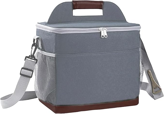 24-Can Insulated Lunch Bag for Women & Men - Large Soft Cooler Box with Leakproof Design, Lightweight Thermal Tote for Work, Travel, Picnic, Camping (Gray)
