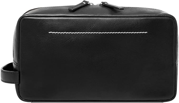 Fossil Men's Leather Travel Shave Dopp Kit