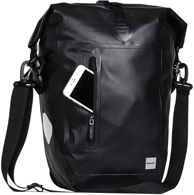 Rhinowalk Bike Pannier Bag 25L Waterproof Laptop Bicycle Rear Rack Bag Storage Saddle Bag Shoulder Bag Backpack