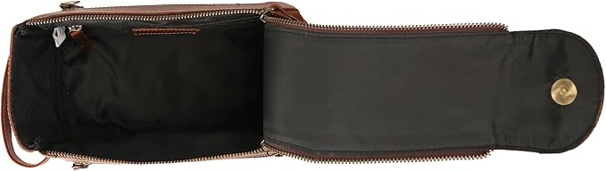 KomalC Premium Buffalo Leather Unisex Toiletry Bag Travel Dopp Kit