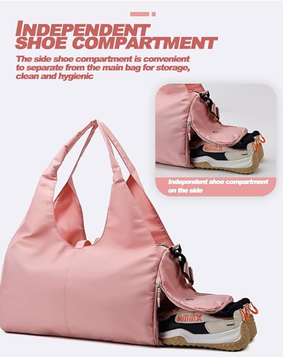 Yoga Gym Bag -Large Capacity Gym Bag with Yoga Mat Holder Water Resistant Workout Bag for Travel Workout Daily