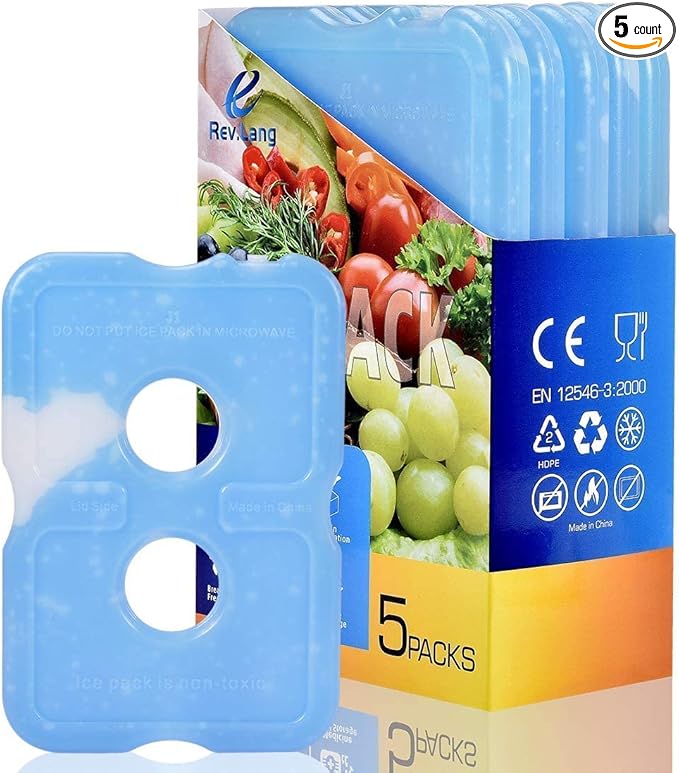 Cold Ice Pack Brick Reusable Long Lasting Cool Slim Thin Freezer Pack Cooler for Lunch Boxes Bag
