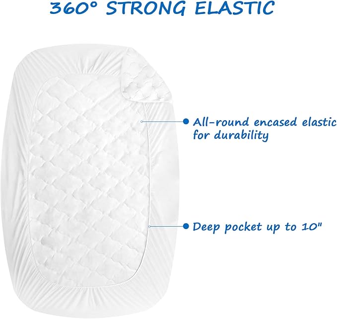 Cot Sheet 31" x 75" and Cot Mattress Pad Waterproof 30" X 75" White