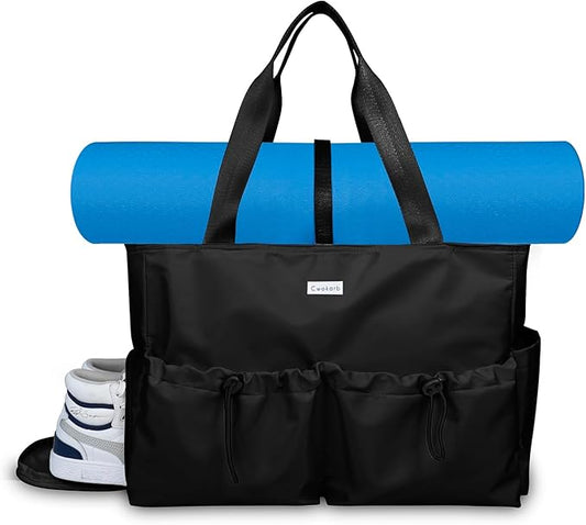 Yoga Bags for Women with Yoga Mats Bags Carrier Carryall Canvas Tote for Pilates Shoulder for Travel Office Beach Workout