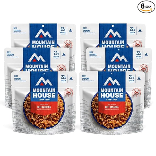 Mountain House Beef Lasagna | Freeze Dried Backpacking & Camping Food | 6-Pack