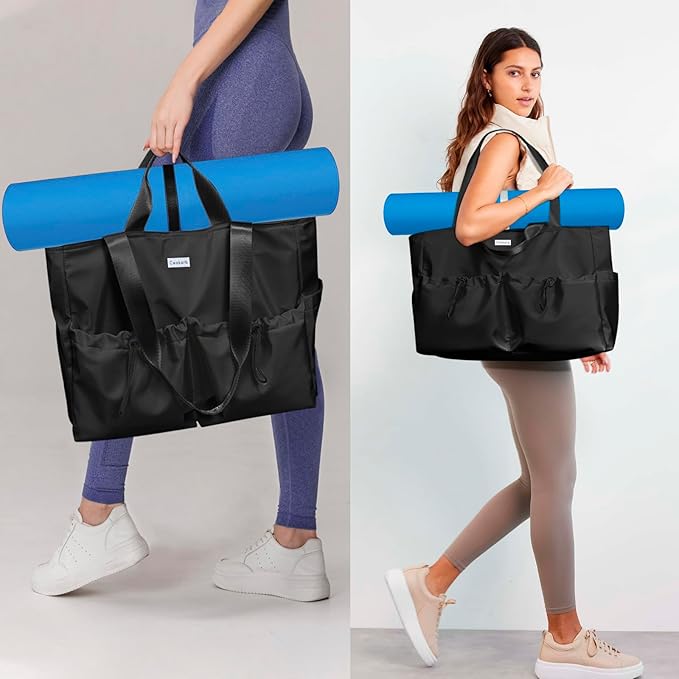 Yoga Bags for Women with Yoga Mats Bags Carrier Carryall Canvas Tote for Pilates Shoulder for Travel Office Beach Workout