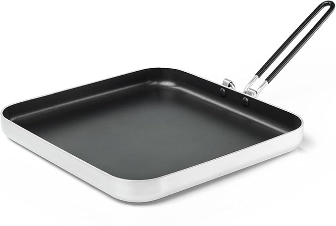 GSI Outdoors Bugaboo High-Performance Ceramic Coated 10" Square Fry Pan with SureLock™ Folding Handle