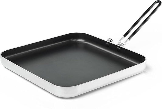 GSI Outdoors Bugaboo High-Performance Ceramic Coated 10" Square Fry Pan with SureLock™ Folding Handle