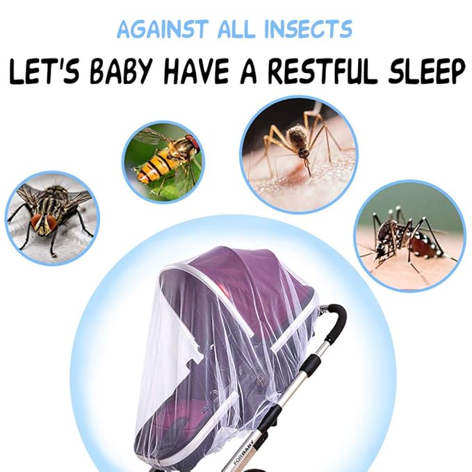 Durable Baby Mosquito Net (2 Pack) - Perfect Bug Net for Strollers, Bassinets, Cradles, Playards, Pack N Plays and Portable Mini Crib (Coffee)
