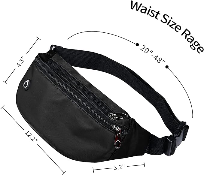 Fanny Pack for Men Women, Waterproof Sports Waist Bag Pack, Belt Bag for Travel Hiking Running