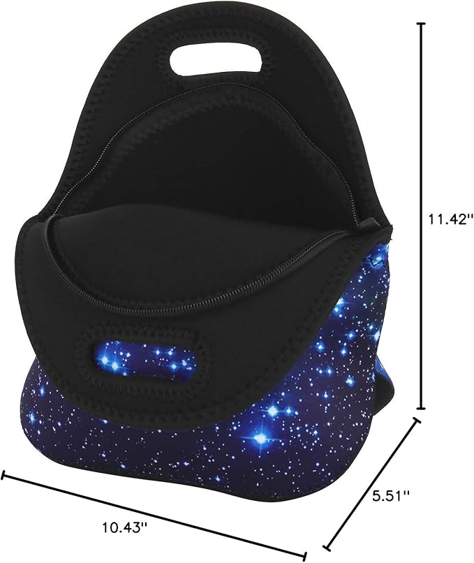 Violet Mist Galaxy Neoprene Lunch Bag for Women Men Insulated Lunch bag Tote Reusable Thermal Lunch Lunchbags Zipper for Adult Work Travel Picnic Thanksgiving Christmas Gift
