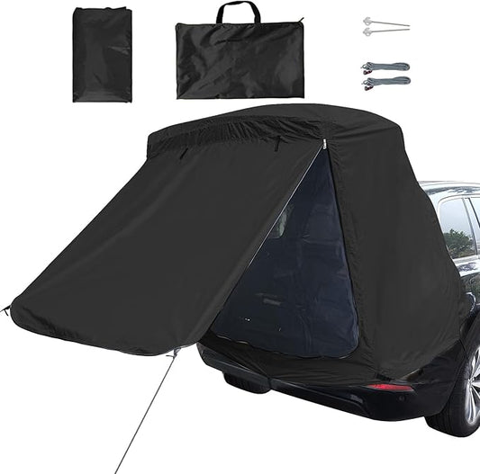 SUV Tailgate Tent with Awning Shade Car Tent for Camping Accessory for Car Camping Universal Fit Most SUV (Black)