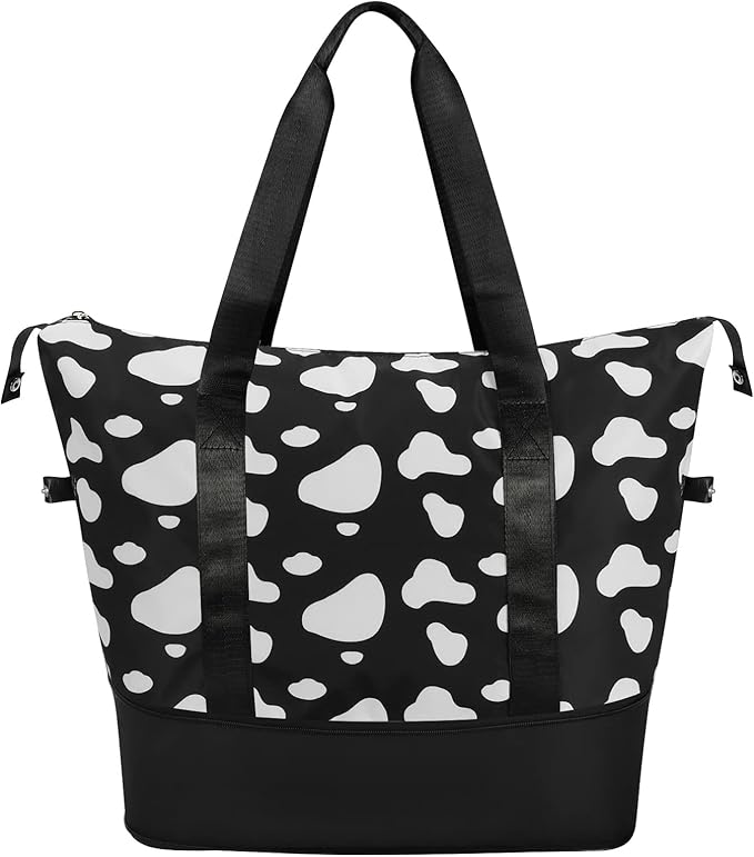 Womens Travel Duffel Bag Lightweight Sport Gym Bag Waterproof Weekender Overnight Bag with Wet and Dry Separation Pocket for Gym Training Yoga Fitness Swimming