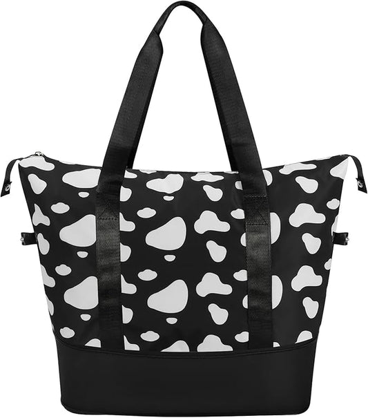 Womens Travel Duffel Bag Lightweight Sport Gym Bag Waterproof Weekender Overnight Bag with Wet and Dry Separation Pocket for Gym Training Yoga Fitness Swimming