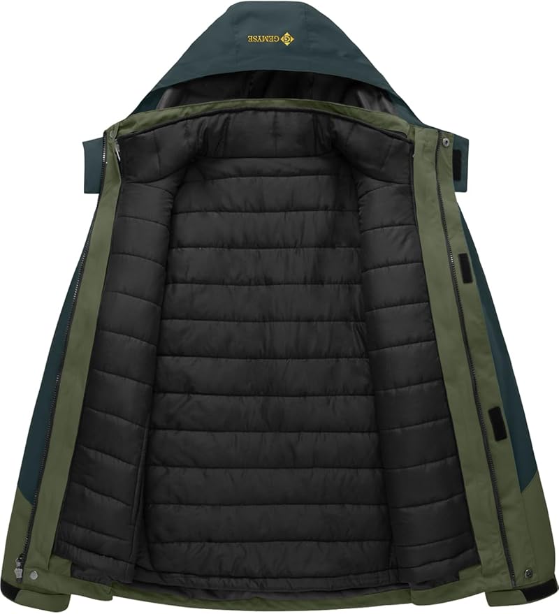 GEMYSE Men's Waterproof 3-in-1 Ski Snow Jacket Puffer Liner Insulated Winter Coat