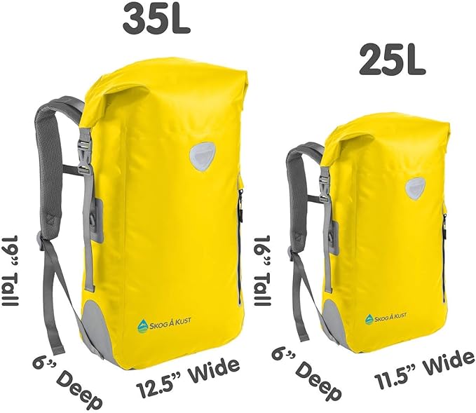 Skog Å Kust BackSak Heavy Duty Waterproof Backpack - Gear Bag for Sports, Travel, & More - 25 & 35 Liter Sizes