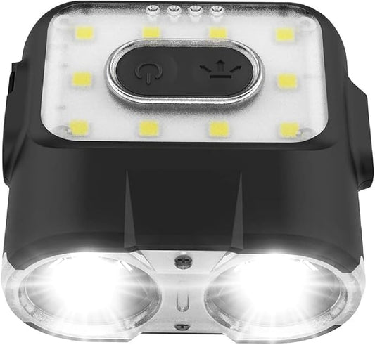 Claymore Capon 120H (Black) - LED Rechargeable Clip-On Cap Headlamp, Lightweight Hat Light for Camping, Running, Hiking, Emergency & Industrial Use, Waterproof, USB-C, Up to 45 Hours of Battery Life.