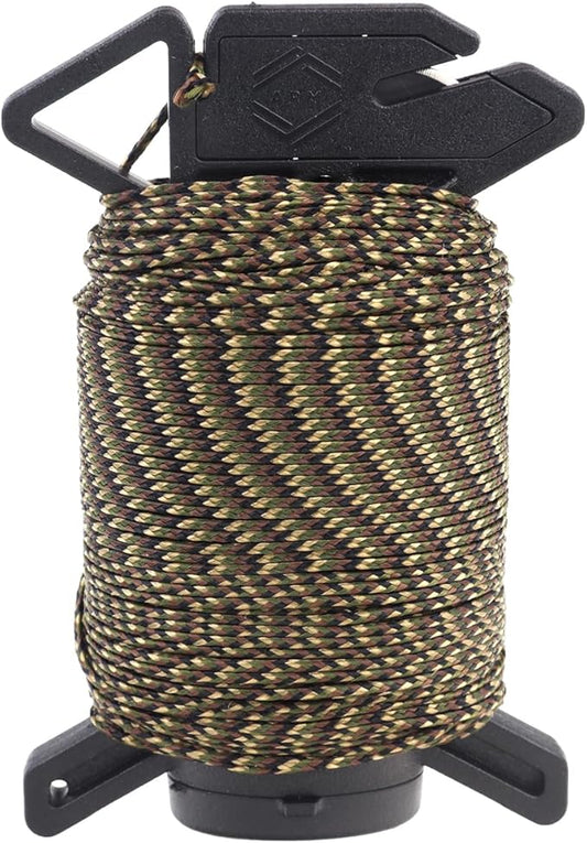Atwood Rope Ready Rope™ Micro Cord Dispenser 125ft 100lb Test, Camping Gear Survival Tool, Built in Storage, Cutting Blade, Cord Grip, Gear Loop, Made in USA
