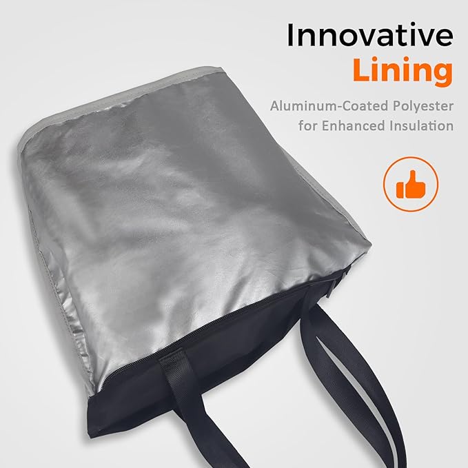 Moyad Insulated Lunch Bag for Women Men, Reusable Thermal Food Carrier Bag, Camping/Travel/Outdoor Cooler Handbag, Black