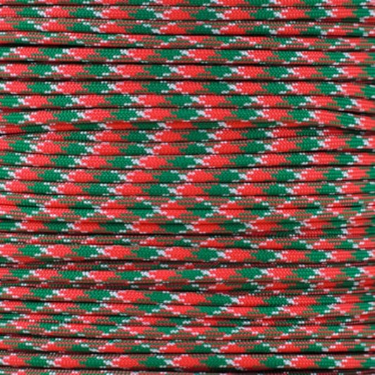 Paracord Planet Holiday Colors 550 Paracord – Great for DIY, Bracelets, and Lanyards – Holly Jolly (25 Feet)