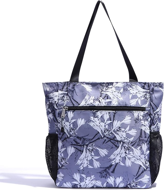 ESVAN Original Floral Water Resistant Large Tote Bag Shoulder Bag for Gym Beach Travel Daily Bags Upgraded