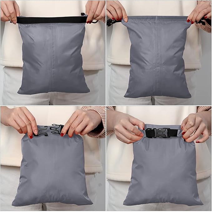 Shappy 6 Pcs Waterproof Dry Bag Set 6 Sizes Lightweight Sacks and Long Adjustable Shoulder Strap Outdoor Water Proof Keep Gear Dry Bag Stuff Sacks for Backpacking, Boating, Hiking, Camping (Gray)