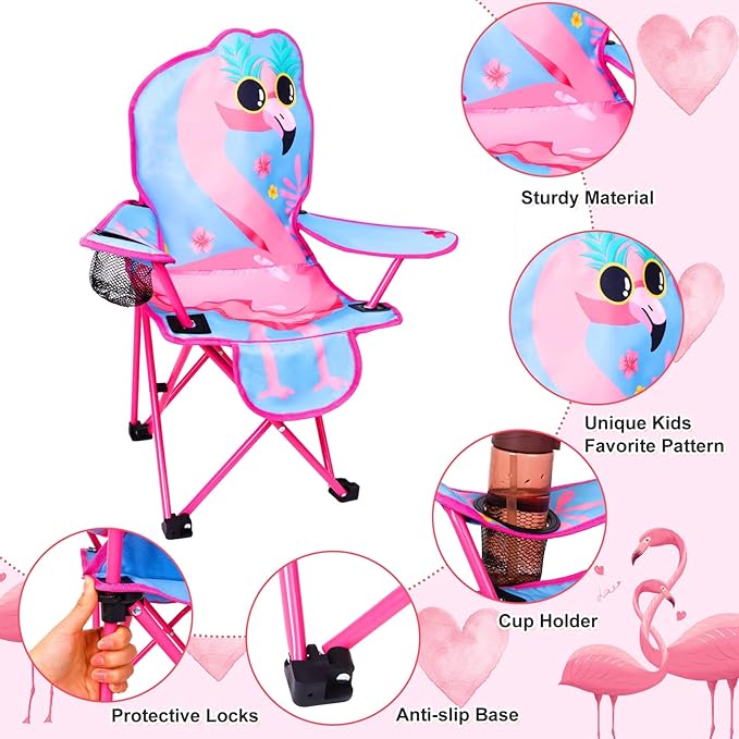 KABOER Kids Outdoor Folding Lawn and Camping Chair with Cup Holder and Carrying Bag, Children's Camping Chairs